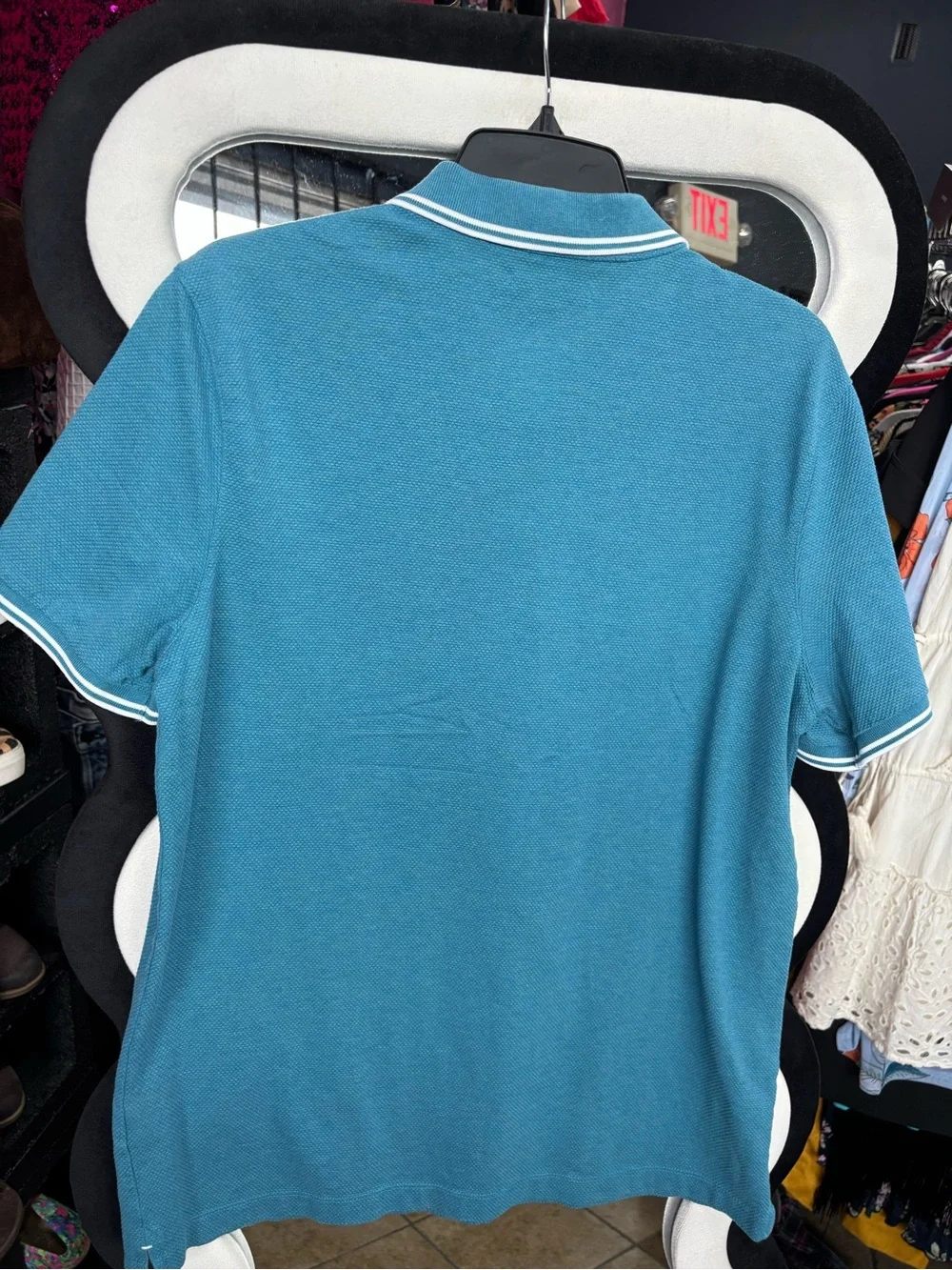 Banana Republic Teal Polo with Contrast Stripe Collar